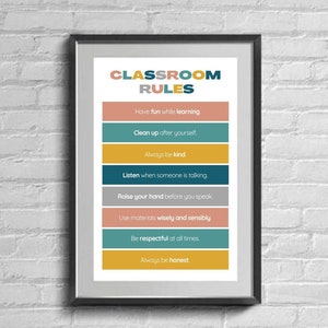 Classroom Rules Poster: Printable School Decor (Digital Download)