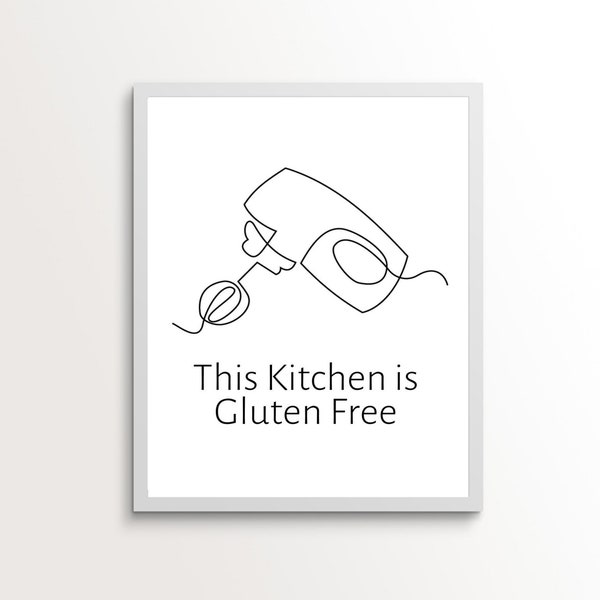 This Kitchen Is Gluten Free, Gluten Free Printables, Celiac Poster, Kitchen Prints, Gluten Free Poster, Kitchen Safety, Celiac Awareness