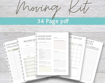 Moving Planner: House Hunting Checklist, Realtor Forms (PDF Printable)
