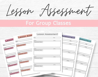 ESL Lesson Assessment Form: Teacher Planner Printable (PDF)