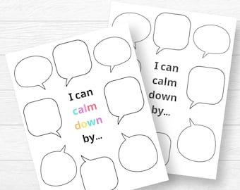 Kids Calm Down Corner Worksheet: Emotional Regulation Activity (Digital Download)