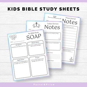 Notas de sermones para niños, Cuaderno de adoración, Diario ocupado para la adoración de los niños, Cuaderno infantil con sermones y actividades de adoración, SOAP