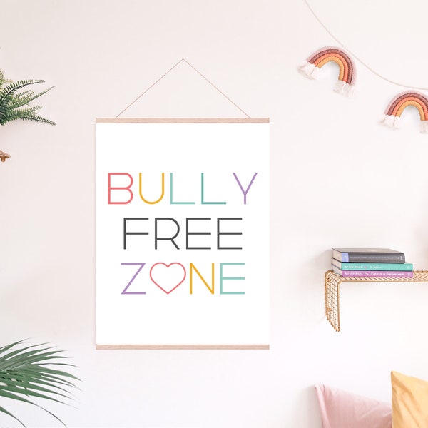 Bully Free Zone, Positive Vibes, Inclusive, Classroom Decor, Safe Space Printable, LGBTQ Ally, Autism Acceptance, No Hate, LGBTQ, Acceptance