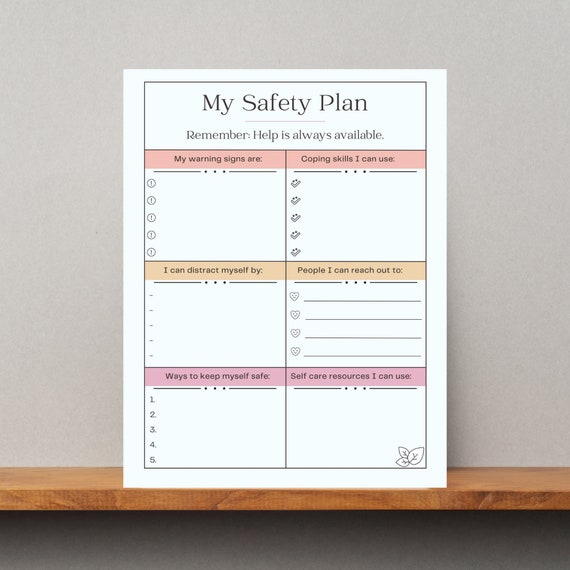 Safety Plan For Mental Health Mental Health Worksheet Etsy Safety Plan For Mental Health Mental Health Worksheet Etsy