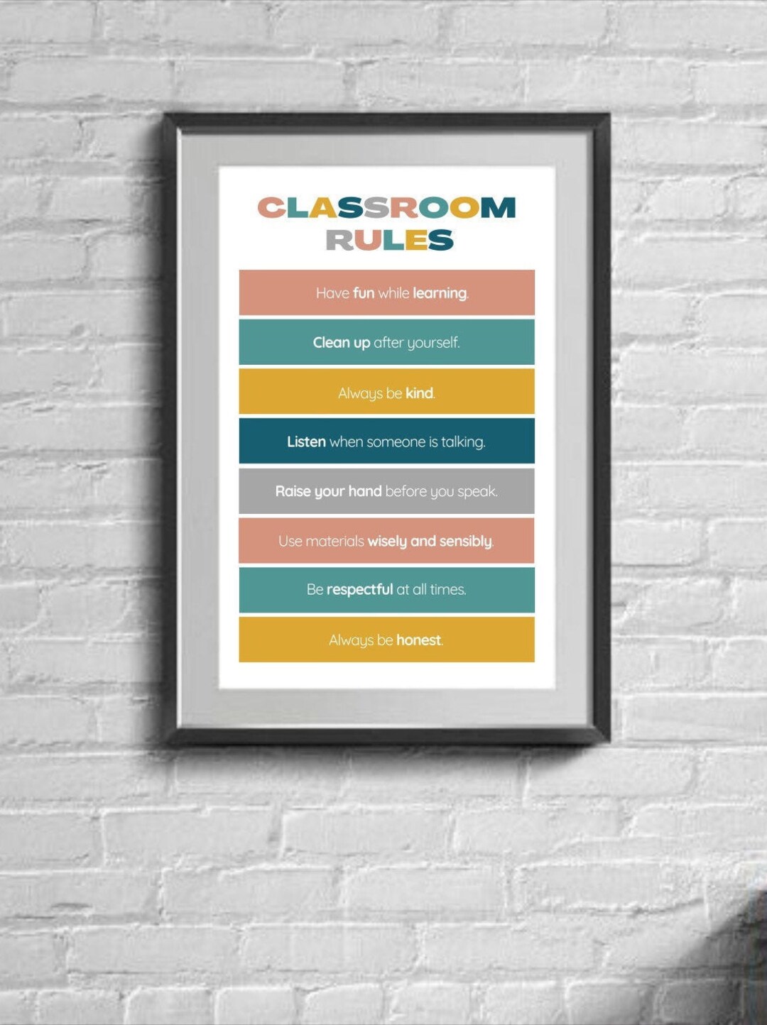 Classroom Rules Poster, Printable School Decor, Back to School, Teacher Finds, Daycare Sign ...