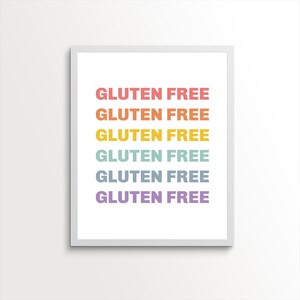 Stampabile senza glutine, Poster per celiaci, Stampe da cucina, Celiachia, Sensibilizzazione sulla celiachia, Senza grano, nessun problema, Intolleranza al glutine, Senza