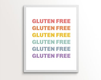 Stampa per cucina senza glutine: poster per la sensibilizzazione sulla celiachia (download digitale)