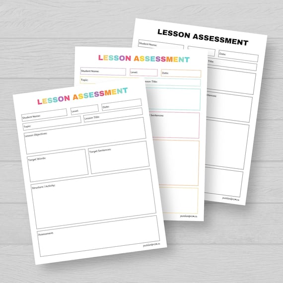ESL Lesson Assessment Printable: Student Grade Sheet (Digital Download)