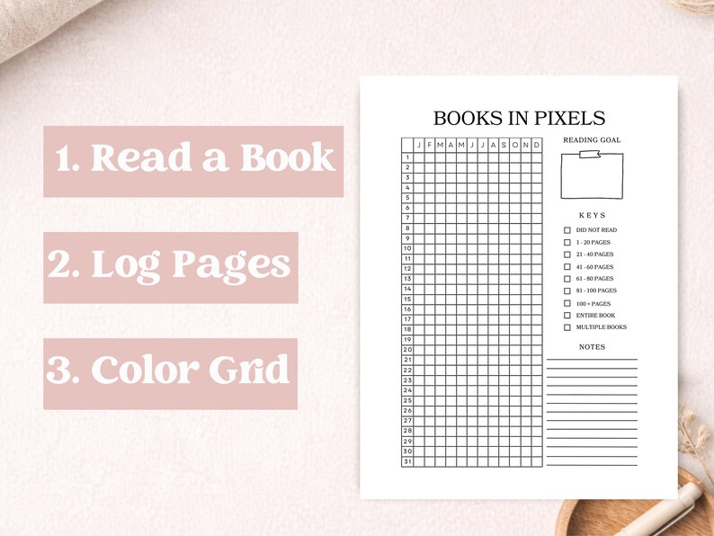 Pixel Reading Pixel Reading Tracker Printable | Book Log, Reading Challenge (letter ...