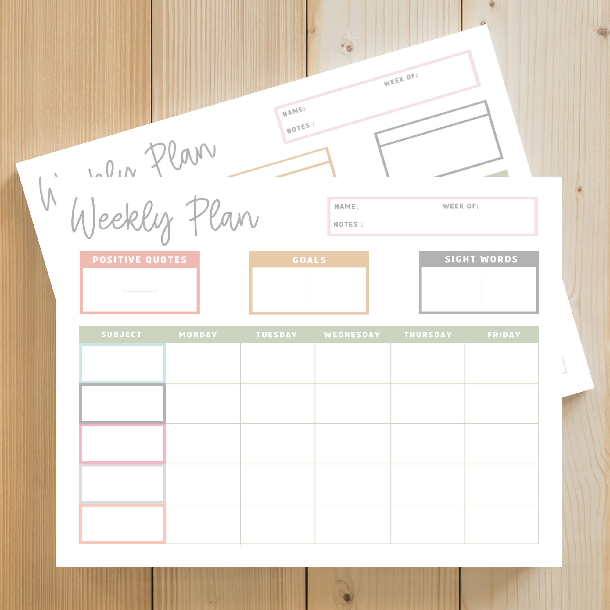 weekly school planner printable homeschool organizer student etsy