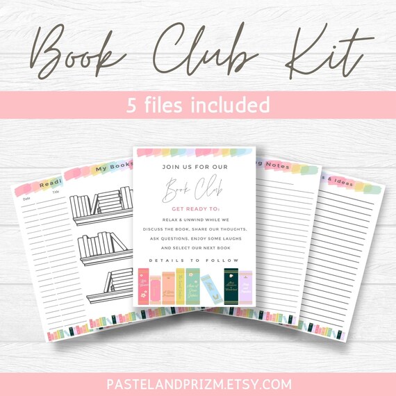pastel book club kit book club bundle kids book club etsy australia