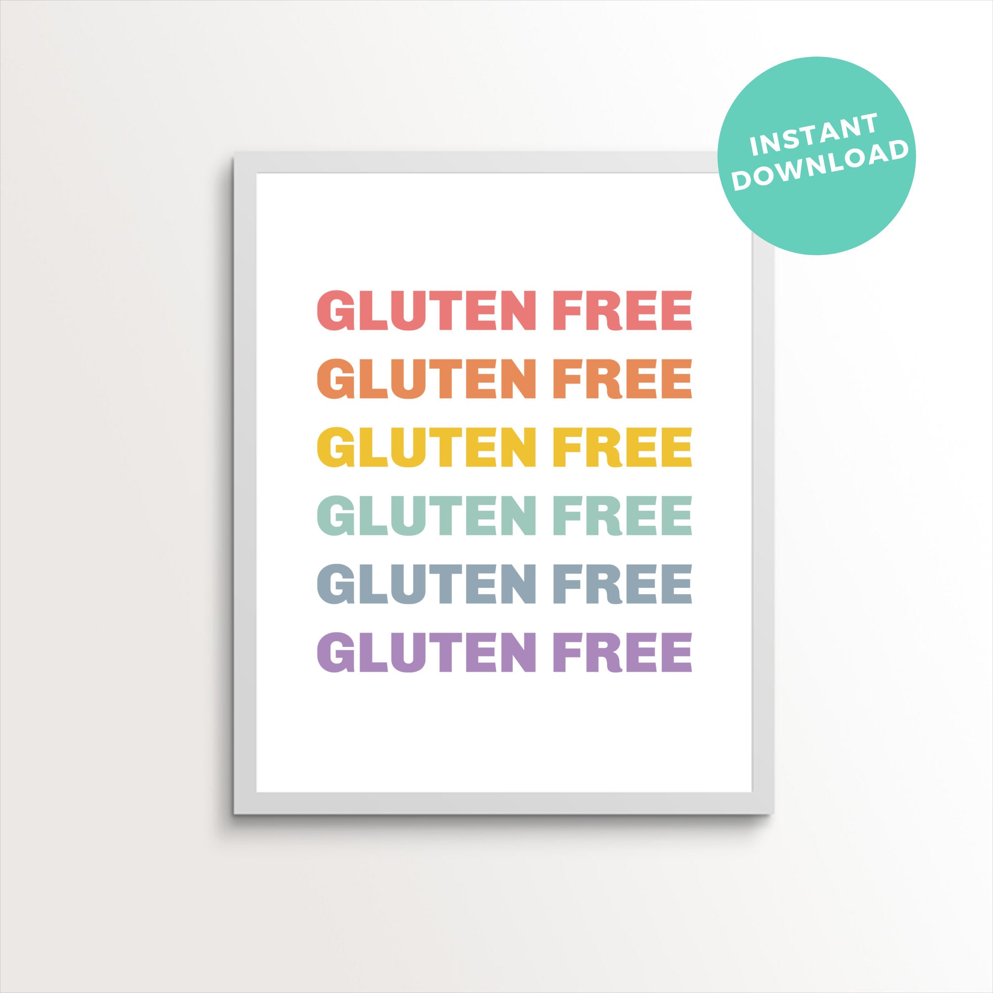 Gluten Free Printable, Celiac Poster, Kitchen Prints, Coeliac, Celiac ...