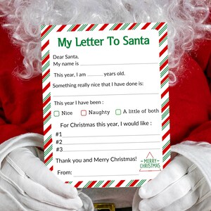 Brief an den Weihnachtsmann druckbare Einfach zu druckender Brief an den Weihnachtsmann Weihnachtswunschliste druckbare Weihnachtsbrief des Kindes Weihnachten druckbare Weihnachtsmannliste