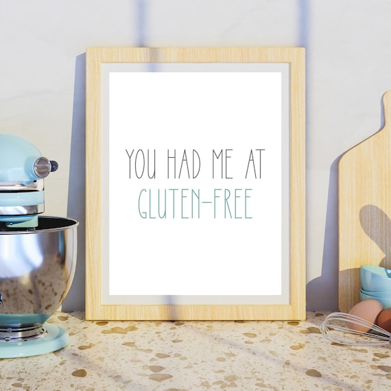 Gluten Free Kitchen Print: Celiac Gift, Allergy Decor (PDF & JPG)