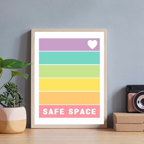 Safe Space LGBTQ Ally Printable Pride Therapist Office - Etsy