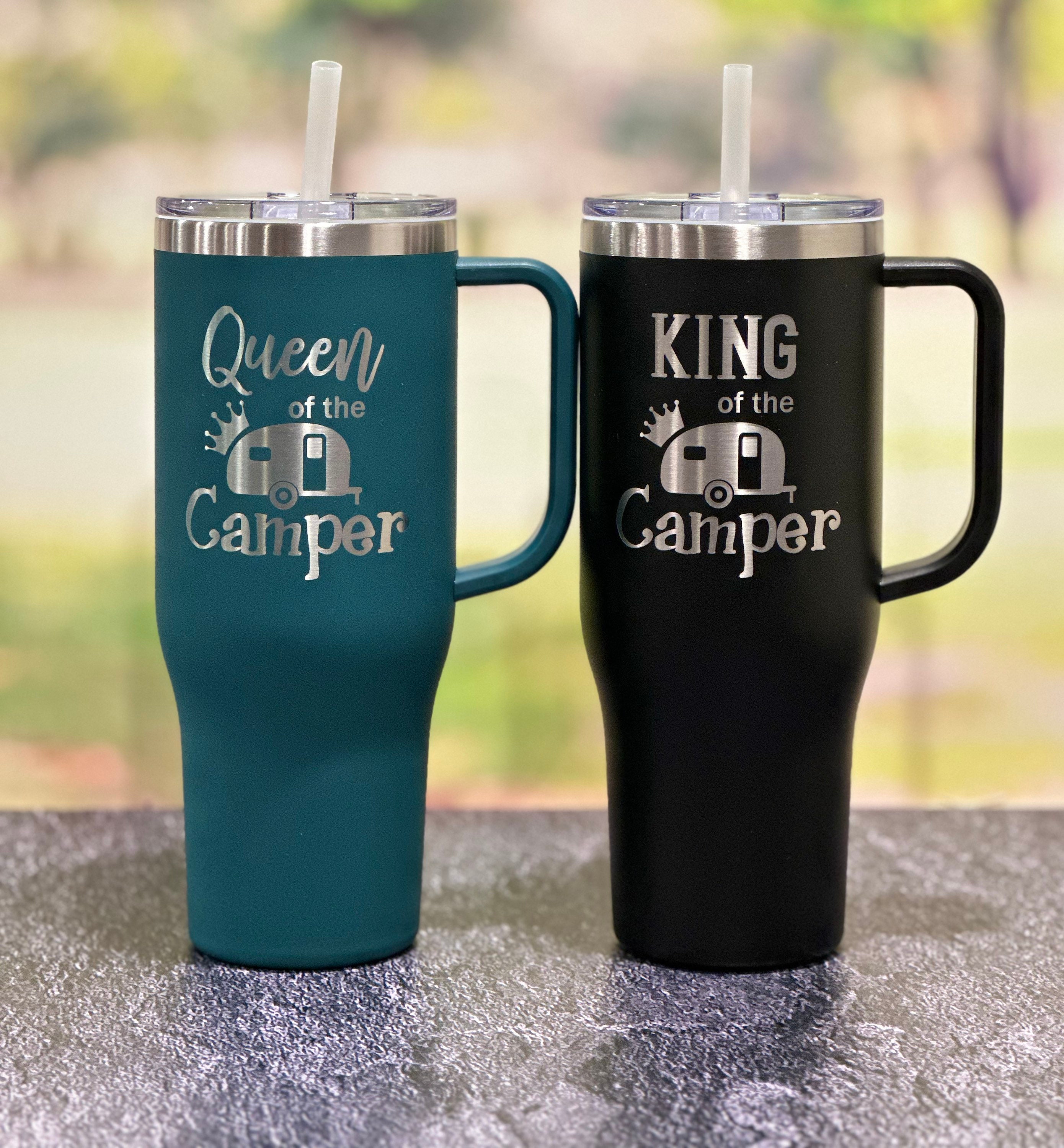 Coolertaste King Of The Camper Wine Tumbler, Happy Camper Gifts