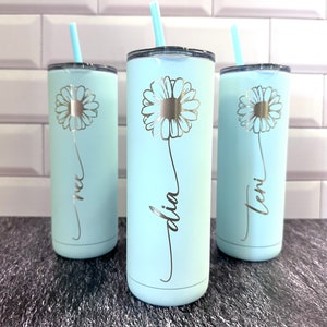 Personalized Skinny Tumbler with Slide Lid & Stainless Straw