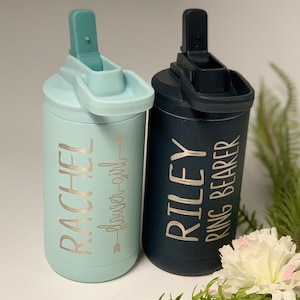 Laser engraved personalized 12 oz kids tumbler perfect for Ring bearer or flower girl