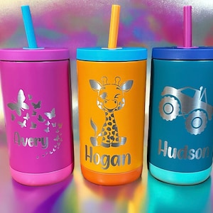 NEW Laser Engraved 12 oz NO-SPILL stainless steel insulated tumbler/kids tumbler/personalized/insulated