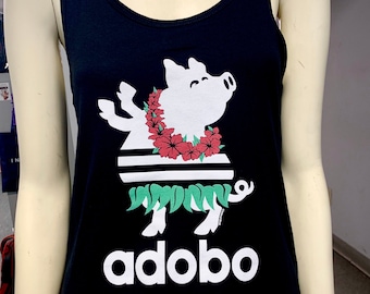 Womens Hula Pork Adobo Racerback Tank