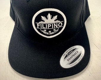 Filipino Hat/ Baseball Cap/ Hat/ Snapback/ Filipino Pride Classic Snapback (Black)
