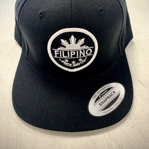 Filipino Hat/ Baseball Cap/ Hat/ Snapback/ Filipino Pride Classic Snapback (Black)