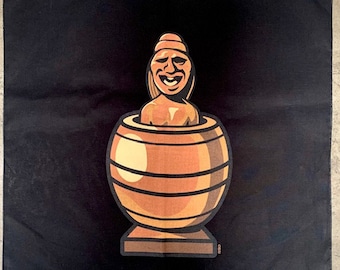 Filipino Bandana. Barrel Man.  22" x 22"