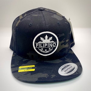Filipino Hat/ Baseball Cap/ Hat/ Snapback/ Filipino Pride Classic Snapback (Black Camo)