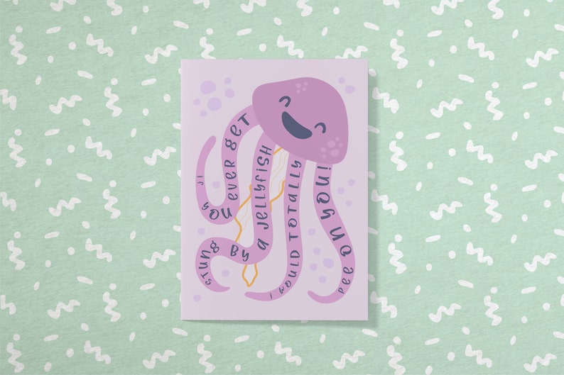 Love Card Cute and Funny Jellyfish Greeting Card