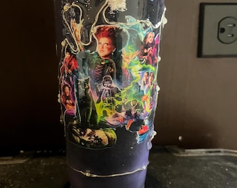 20 ounce purple light up hocus pocus tumbler witches broomstick haunted house gravestone halloween potions Binx Sanderson sisters Max Dani