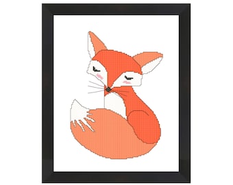 Fox cross stitch pdf pattern