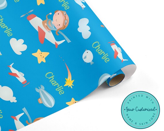 Personalized Little Pilot WRAPPING PAPER Baby Shower Gift Baby