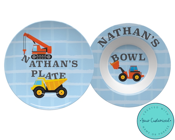 Personalized baby plate sale and bowl set