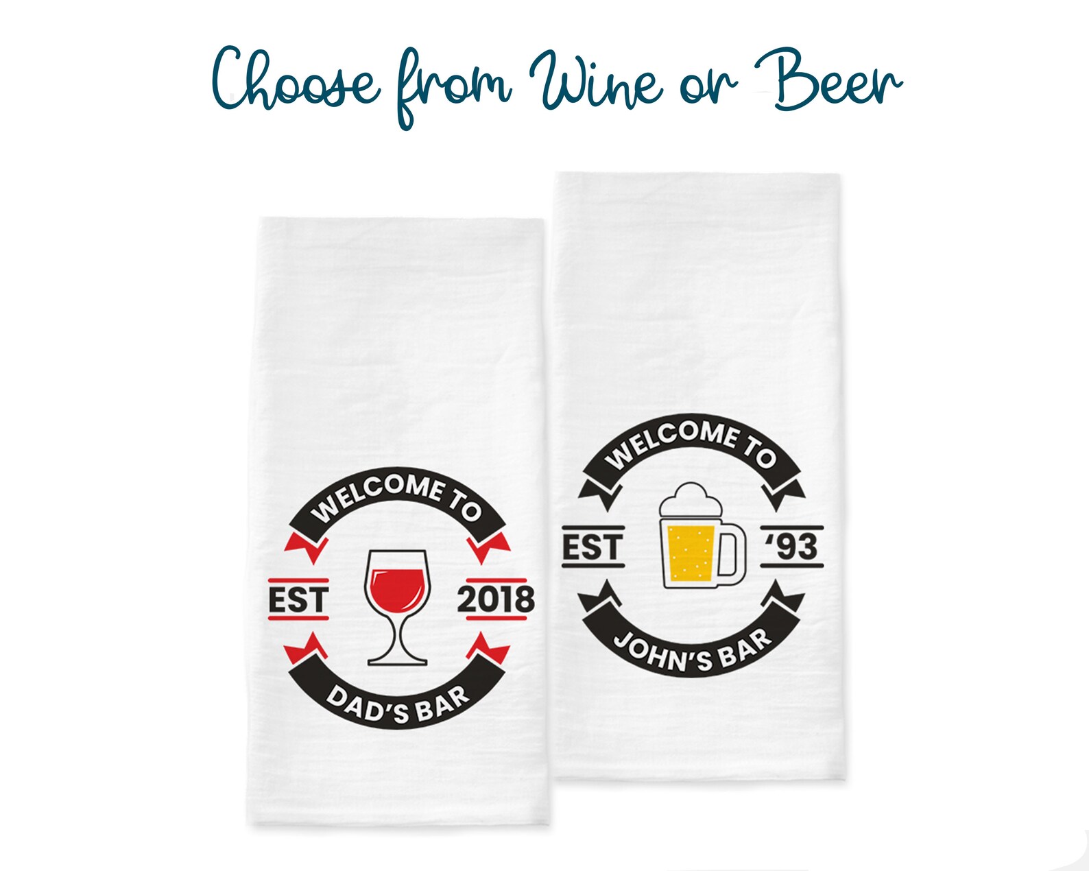 Personalized Beer Bar Towel Bar Decor Wet Bar Decor Fathers Etsy UK