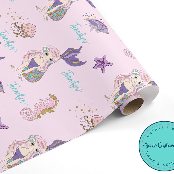 Mermaid Wrapping Paper Etsy
