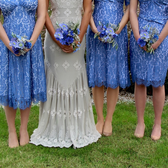 cornflower blue bridesmaid dress
