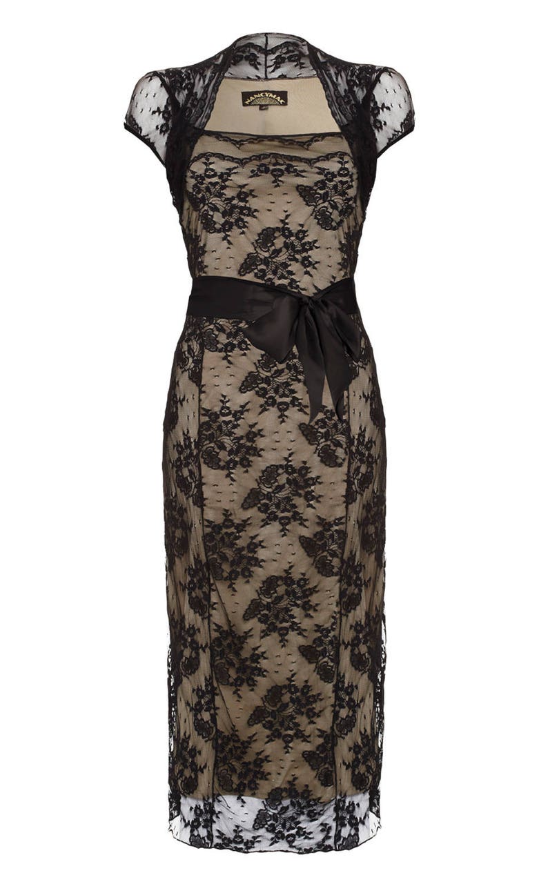 Black Lace Vintage Style Dress Etsy