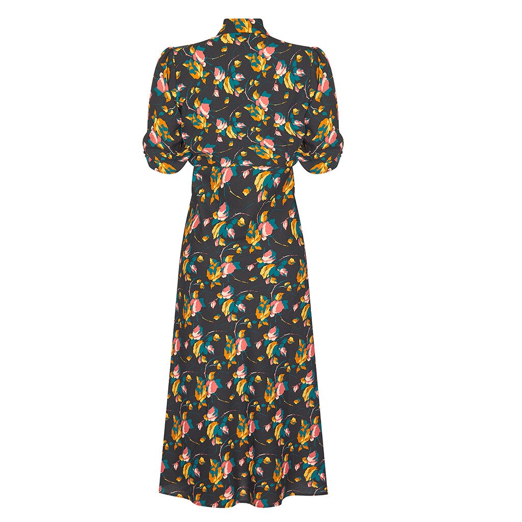 Midi Dress in Vintage Style Boheme Bloom Print Crepe - Etsy UK