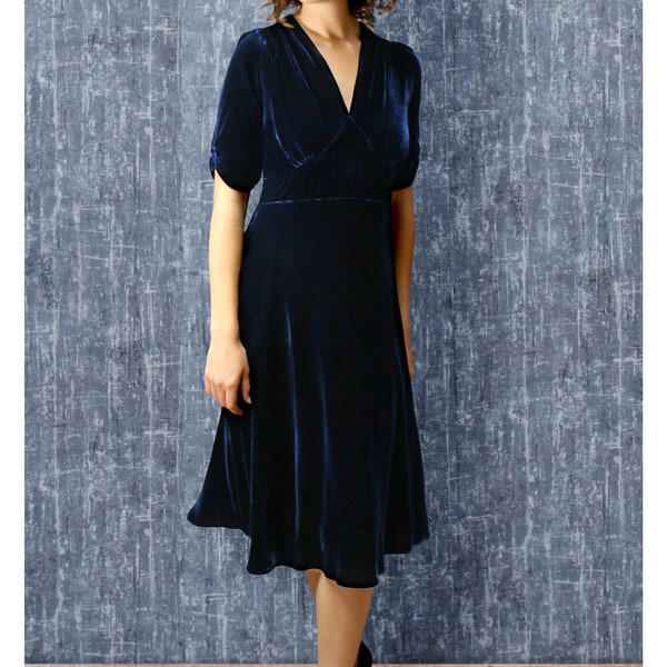 Blue Velvet Dress Etsy