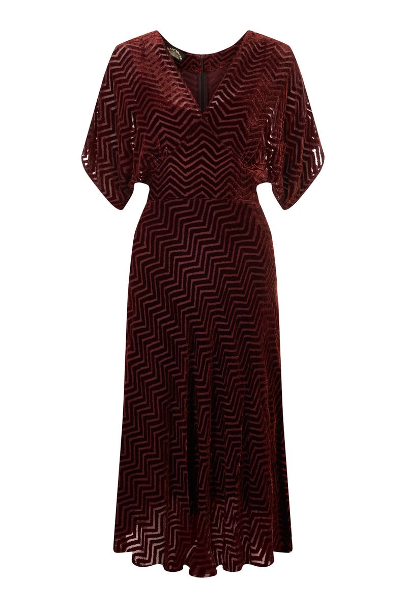 Indian Summers Inspired Clothing     Vintage style Deco devoree midi dress  AT vintagedancer.com