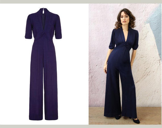navy jumpsuit wedding