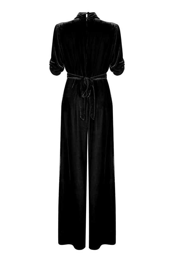 Tuta Jet black in velluto di seta. Quaranta matrimonio in | Etsy Italia