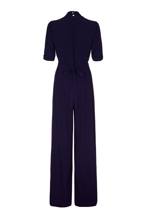 formal navy jumpsuit