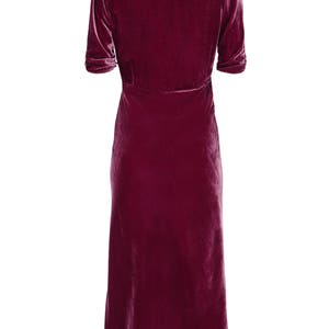 Gorgeous 1940's Style Winter Silk Velvet Dress in Rosewood Red - Etsy