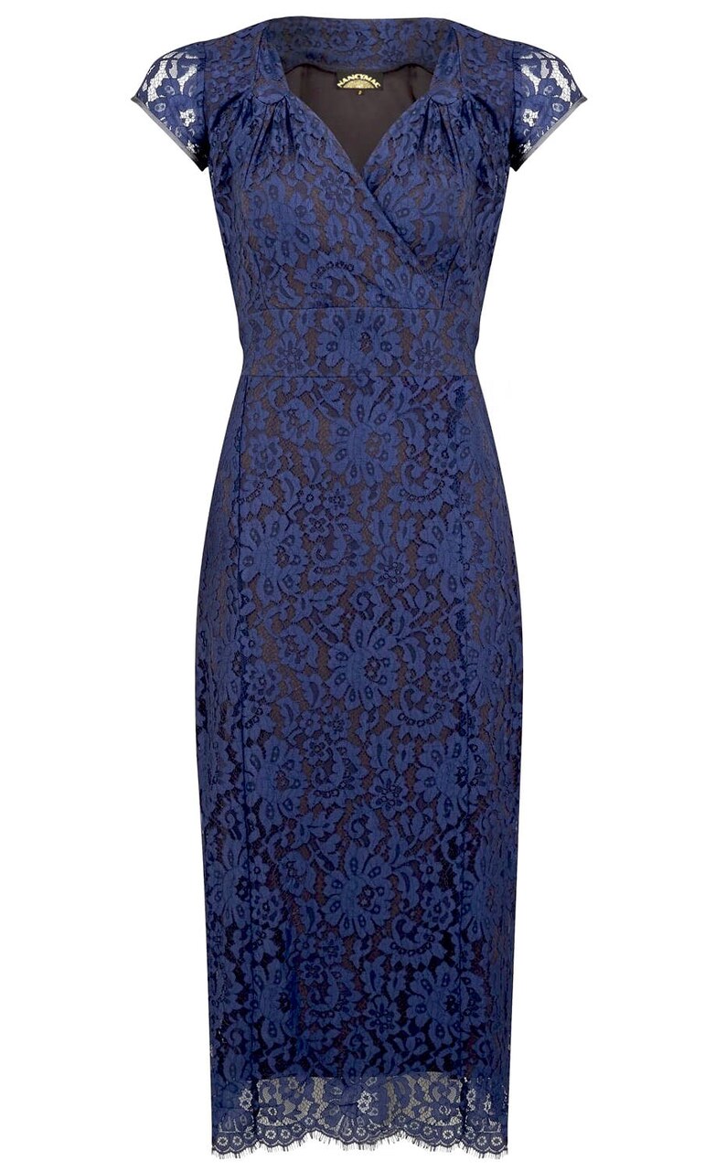 Bespoke Vintage Style Bridesmaid Dresses Midnight Blue Lace - Etsy UK