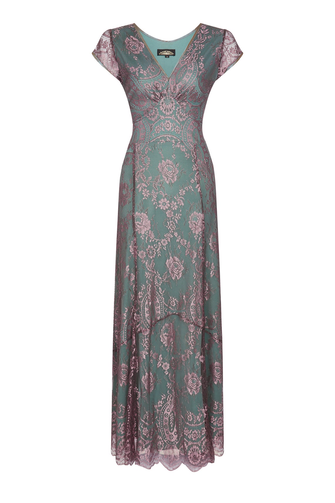 Vintage Style Lace Dress Long Length Etsy UK
