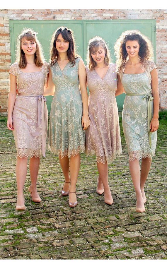 Estilo vintage Encaje a medida Damas de honor Vestidos de - Etsy México Estilo vintage Encaje a medida Damas de honor Vestidos de - Etsy México