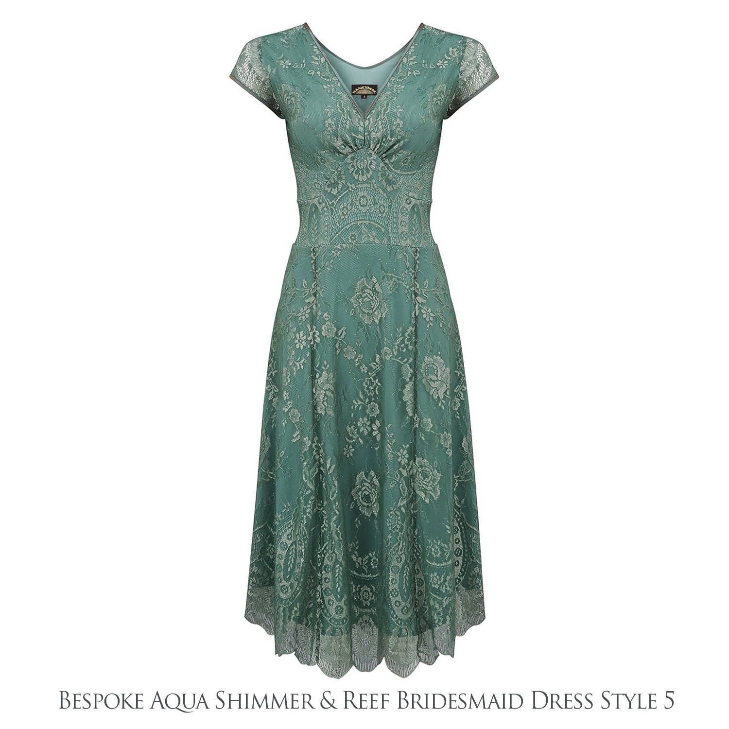Bespoke Vintage Style Bridesmaid Dresses in Aqua Shimmeer Lace - Etsy UK