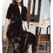 Beautiful vintage 1940s style silk velvet chocolate midi dress