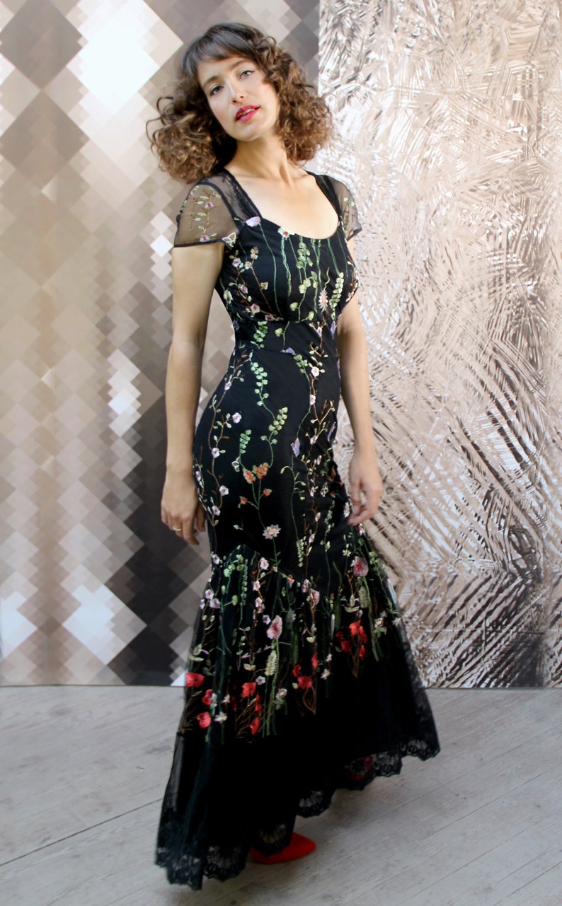 Embroidered Lace Maxi Dress Etsy